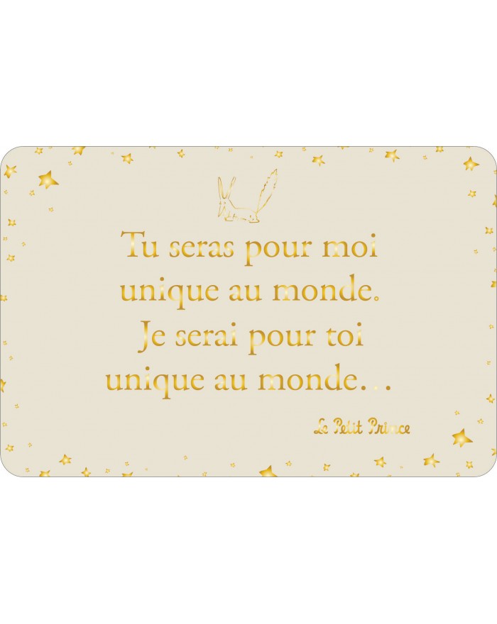 Carte Postale Le Petit Prince Tu Seras Pour Moi Unique Au Monde