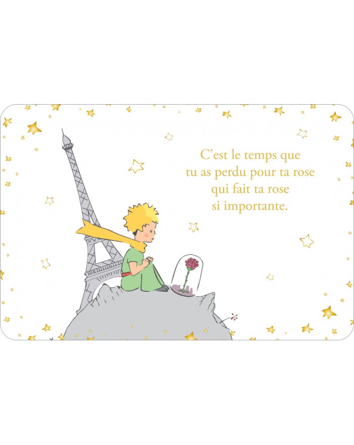 Carte Postale Le Petit Prince Avec Sa Rose Et La Tour Eiffel