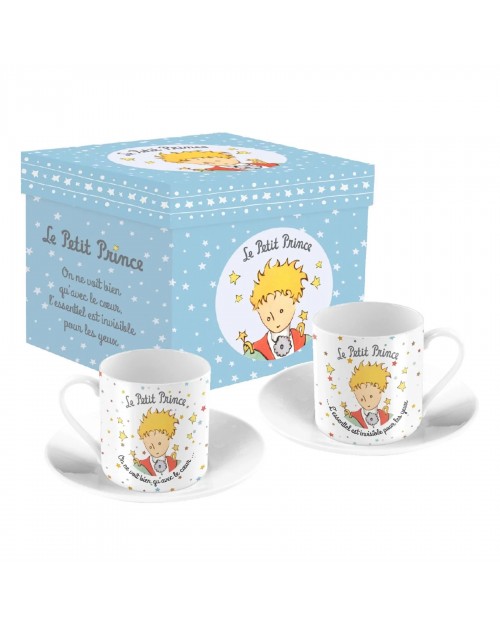 The Little Prince Porcelain Espresso Coffee Cup and Saucer Set of 12 pieces  for 6 pers.