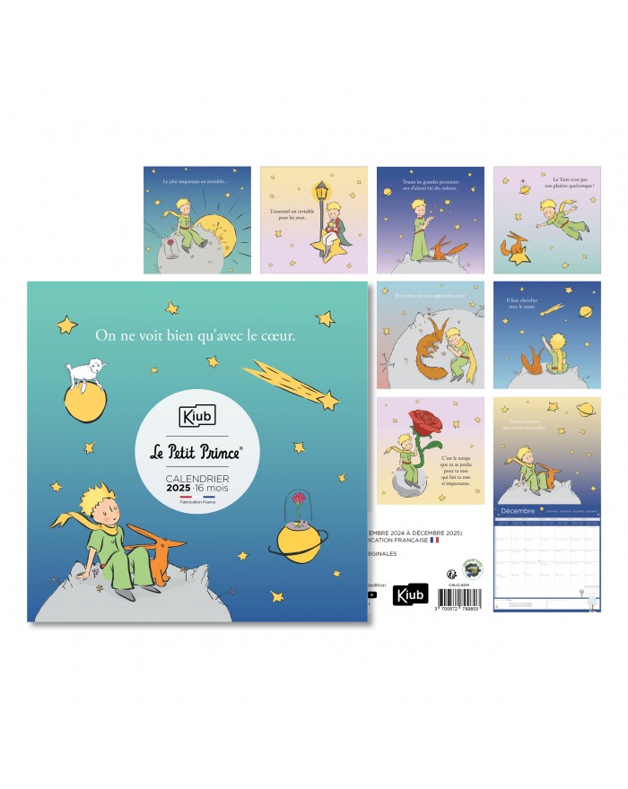 Calendrier 2025 Le Petit Prince sur sa planète 16 mois